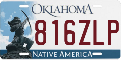 OK license plate 816ZLP