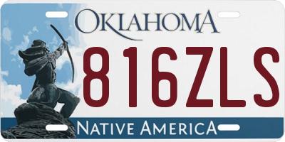 OK license plate 816ZLS