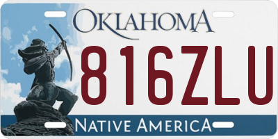 OK license plate 816ZLU