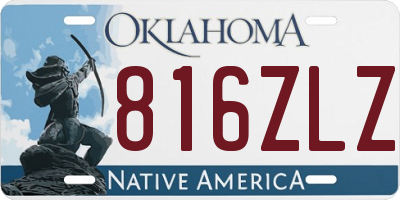 OK license plate 816ZLZ