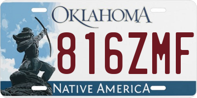 OK license plate 816ZMF