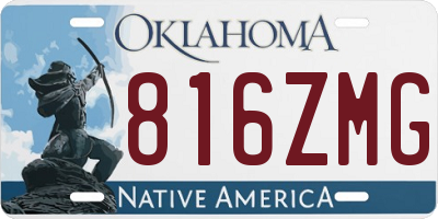 OK license plate 816ZMG