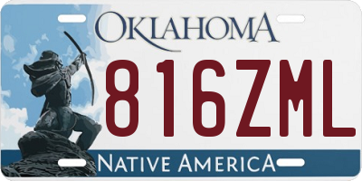 OK license plate 816ZML