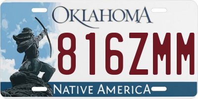 OK license plate 816ZMM