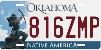 OK license plate 816ZMP