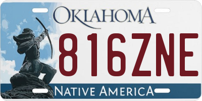 OK license plate 816ZNE