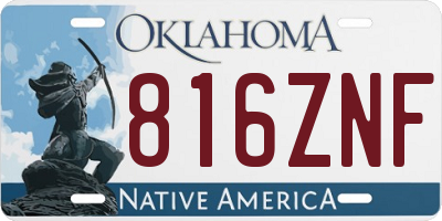 OK license plate 816ZNF