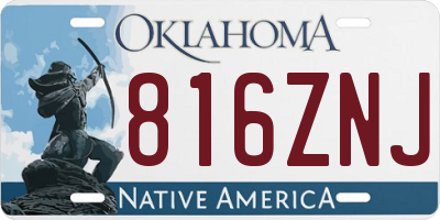 OK license plate 816ZNJ