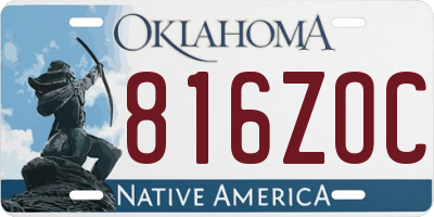 OK license plate 816ZOC