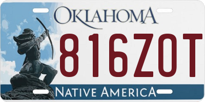 OK license plate 816ZOT