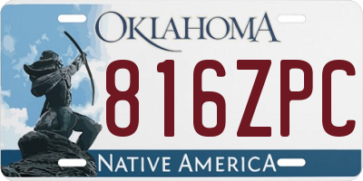 OK license plate 816ZPC