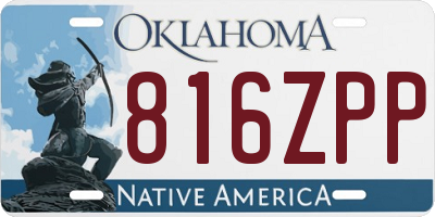 OK license plate 816ZPP