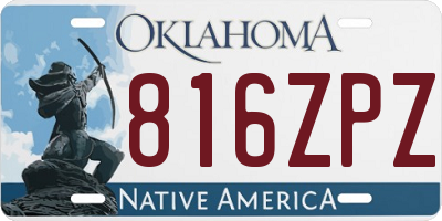 OK license plate 816ZPZ