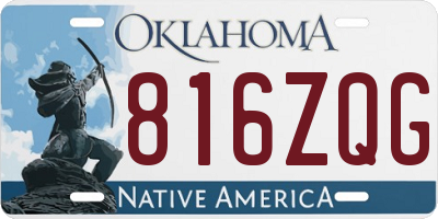 OK license plate 816ZQG