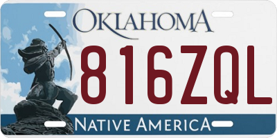 OK license plate 816ZQL
