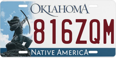 OK license plate 816ZQM
