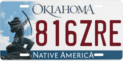 OK license plate 816ZRE