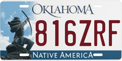 OK license plate 816ZRF