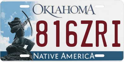 OK license plate 816ZRI