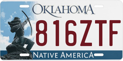 OK license plate 816ZTF