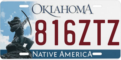 OK license plate 816ZTZ