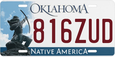 OK license plate 816ZUD