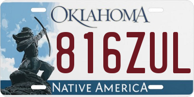 OK license plate 816ZUL