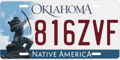 OK license plate 816ZVF