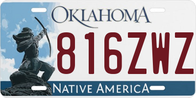 OK license plate 816ZWZ