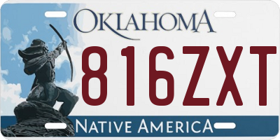 OK license plate 816ZXT