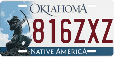 OK license plate 816ZXZ