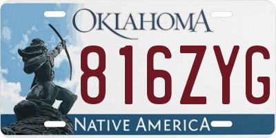 OK license plate 816ZYG