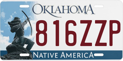 OK license plate 816ZZP
