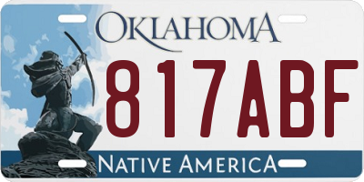 OK license plate 817ABF