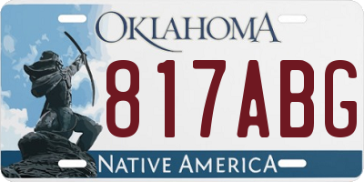 OK license plate 817ABG