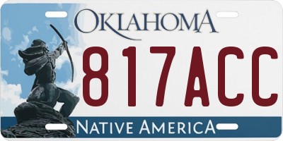 OK license plate 817ACC