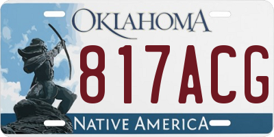 OK license plate 817ACG