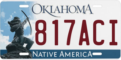 OK license plate 817ACI