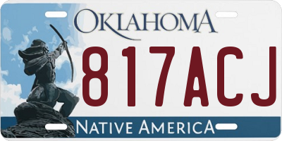 OK license plate 817ACJ