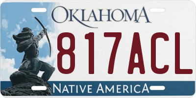 OK license plate 817ACL