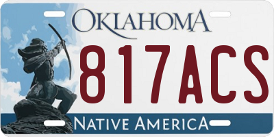 OK license plate 817ACS