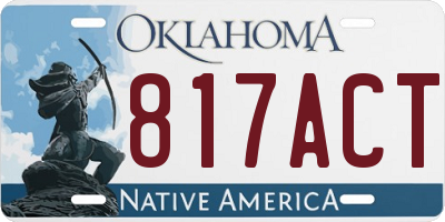 OK license plate 817ACT