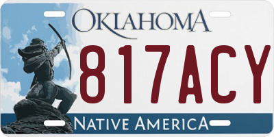 OK license plate 817ACY