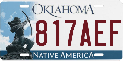 OK license plate 817AEF