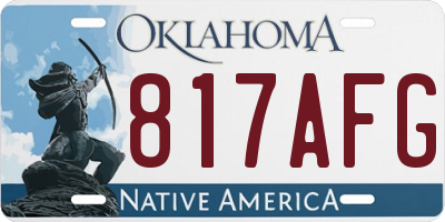 OK license plate 817AFG