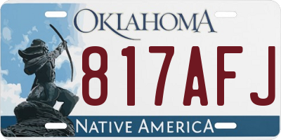 OK license plate 817AFJ
