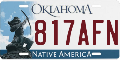 OK license plate 817AFN
