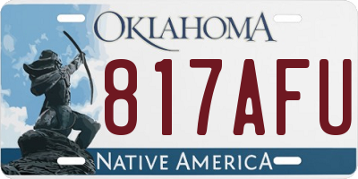 OK license plate 817AFU