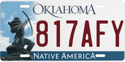 OK license plate 817AFY
