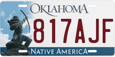 OK license plate 817AJF